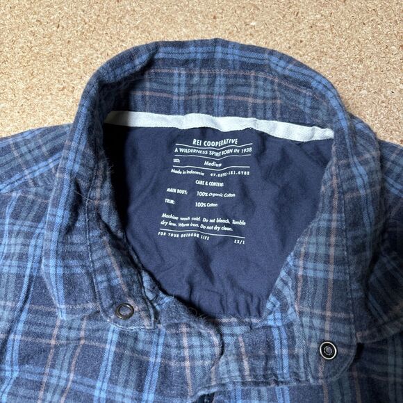 Rei Cooperative Shirt Button Up Long Sleeve Cotton Size M Plaid C1 - Picture 3 of 6